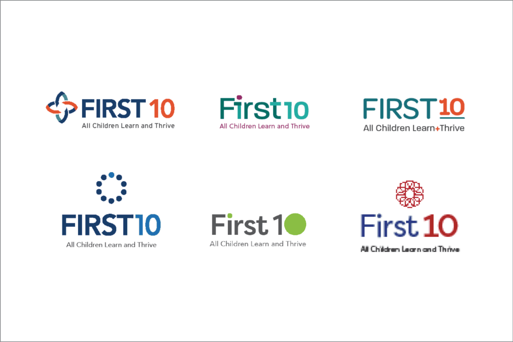 FIrst10 Logo design options